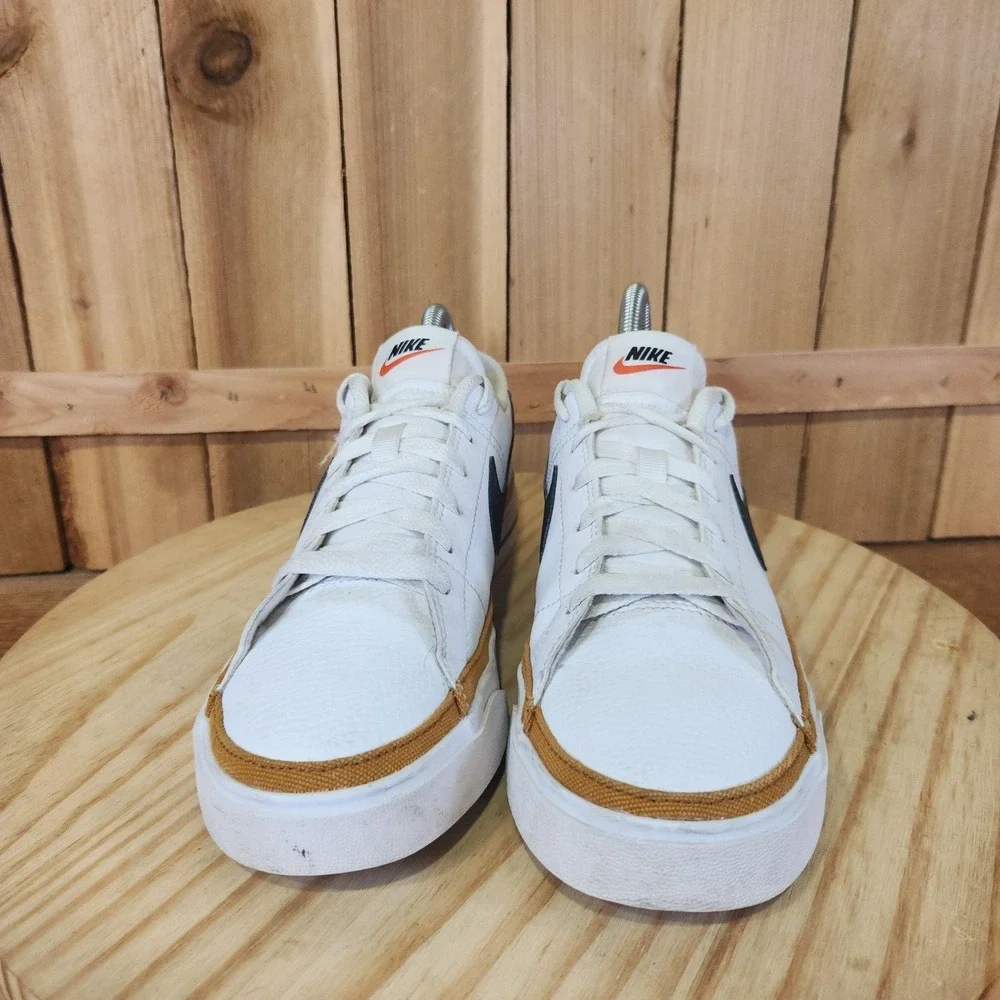 Nike Court Legacy Next Nature Shoes Womens 9 White Black Leather Casual Sneakers